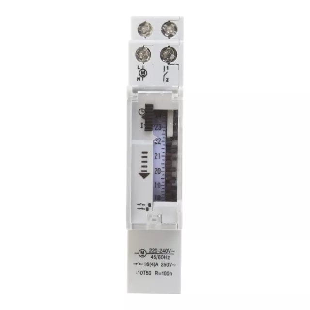 Mechanical 24 Hours Programmable Din Rail Timer Switch Relay 110-240V 16A