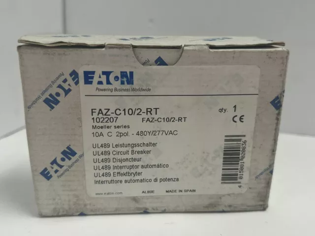 NEW EATON FAZ-C10/2-RT/ 102207 CIRCUIT BREAKER 2pol