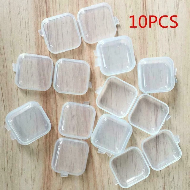 10PCS Mini Clear Plastic Small Storage Boxes Jewelry Container Bead Clear Case