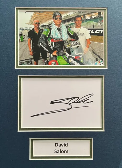 David Salom Hand Signed A4 Mounted Photo Display Kawasaki WorldSBK Autograph