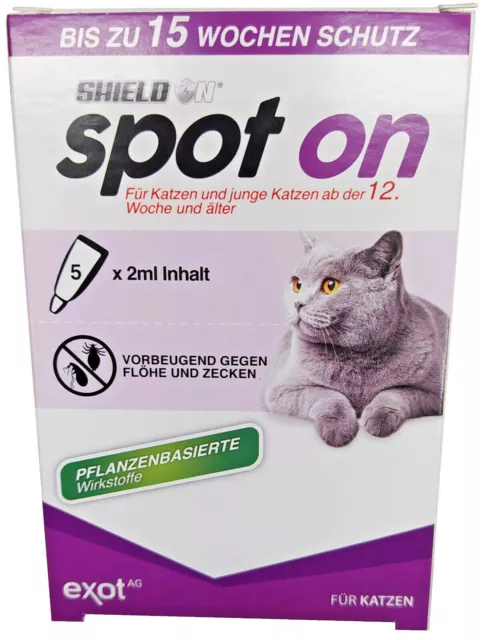 Spot on 5 x 2 ml Katzen Flohmittel Zeckenmittel Flohtropfen Antiflohmittel