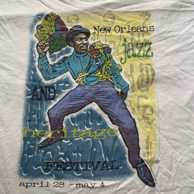 Vintage 1997 NEW ORLEANS JAZZ and Heritage FESTIVAL Shirt Adult XL