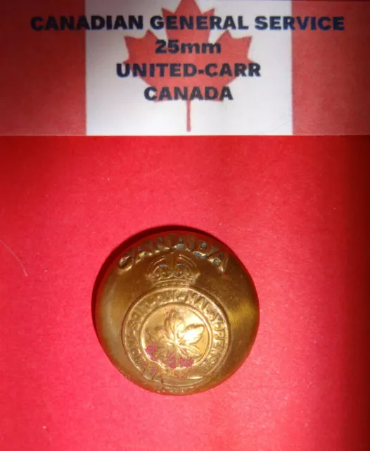 Canadian Military General Service Uniform Button 25mm UNITED-CARR CANADA