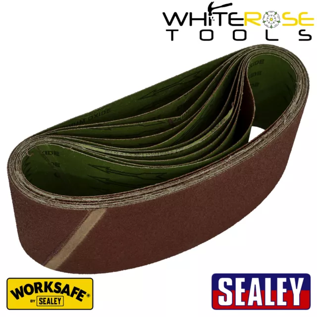 Sealey Sanding Belt 100 x 610mm 80Grit - Pack of 10 Worksafe Abrasive