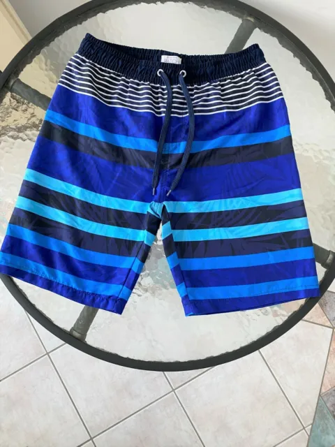 Size 10 Boys Boardies Boardshorts Swim Board Shorts Trunks Blue & White Stripes