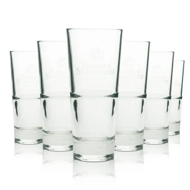 12x Russian Standard Vodka Glas Longdrink Cocktail Gläser stapelbar Trinkglas