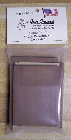 Gargraves 410-1 O Single Lane Grade Crossing Kit - Brown