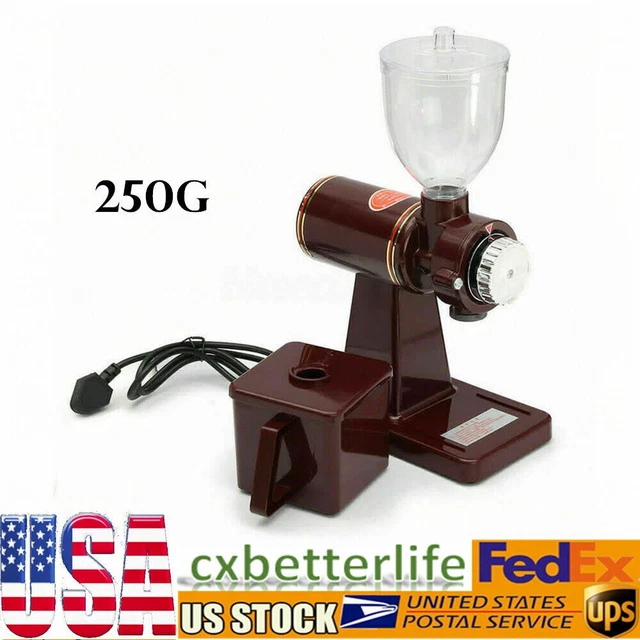 100W Commercial Coffee Grinder Electric Automatic Burr Beans Mill 150g/min