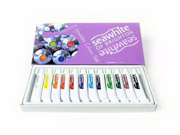 Seawhite Starter Gouache Paint Set, 12 x 12ml in 12 Colours NEW in Box