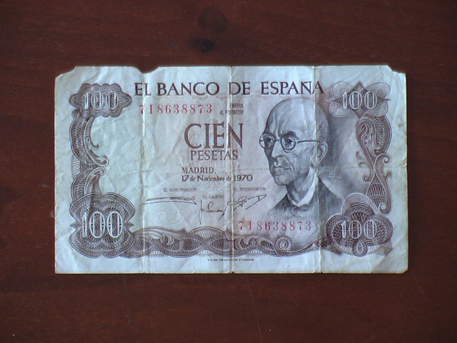 Spain 1970, banknote 100 pesetas, circulated, see the pictures