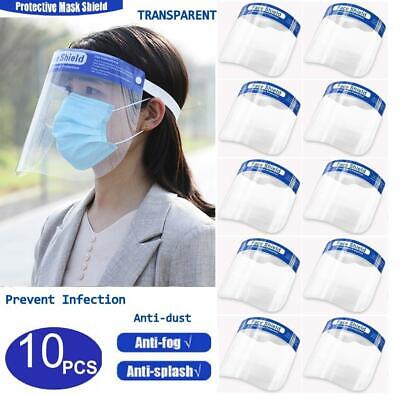 10 x Full Face Shield Mask Clear Protection Flip Up Visor Safety Cover Anti-Fog