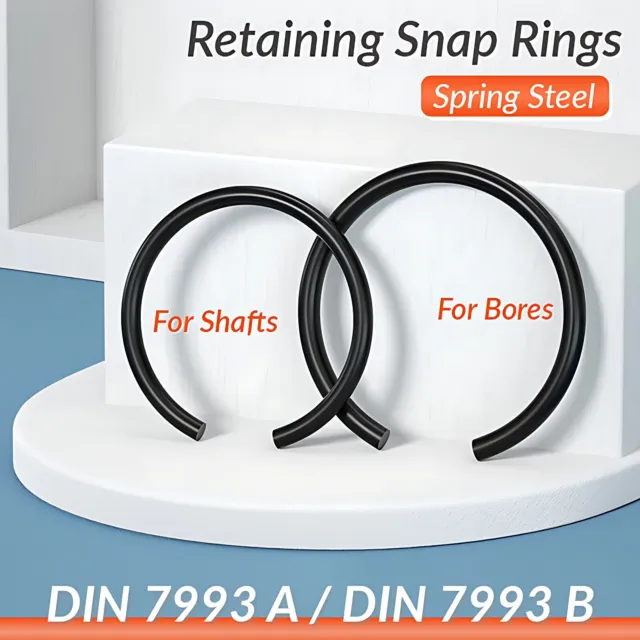 Retaining Snap Rings For Shafts / For Bores Spring Steel DIN 7993 A / DIN 7993 B