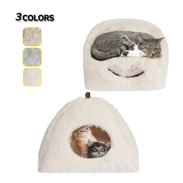 CATISM 15.75" Cat Bed House Small Dog Bed Machine Washable Foldable Multicolor