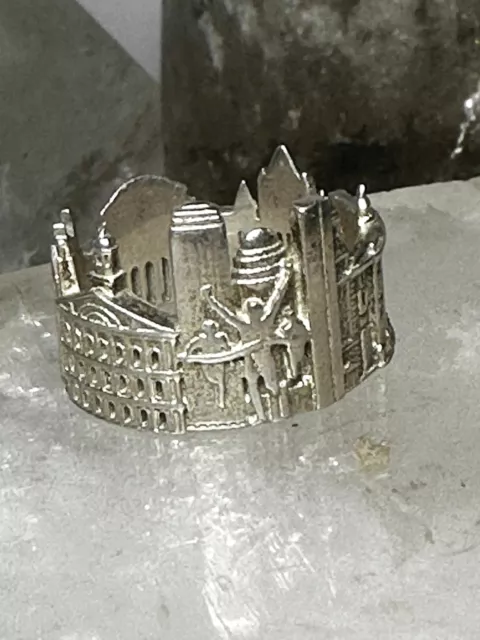 Boston City ring Boston Marathon architectural  band size 6 sterling silver wome