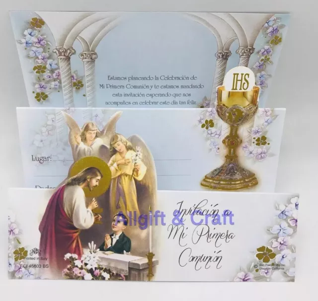 25 Invitaciones Para Primera Comunion + Sobres Invitations First Communion