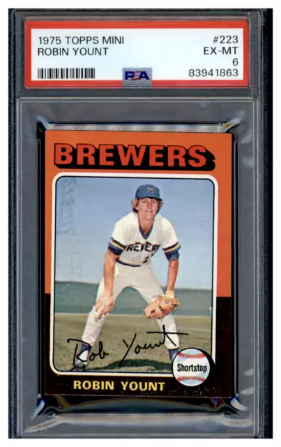 83941863 1975 Topps Mini Rookie #223 Robin Yount RC Milwaukee Brewers PSA 6