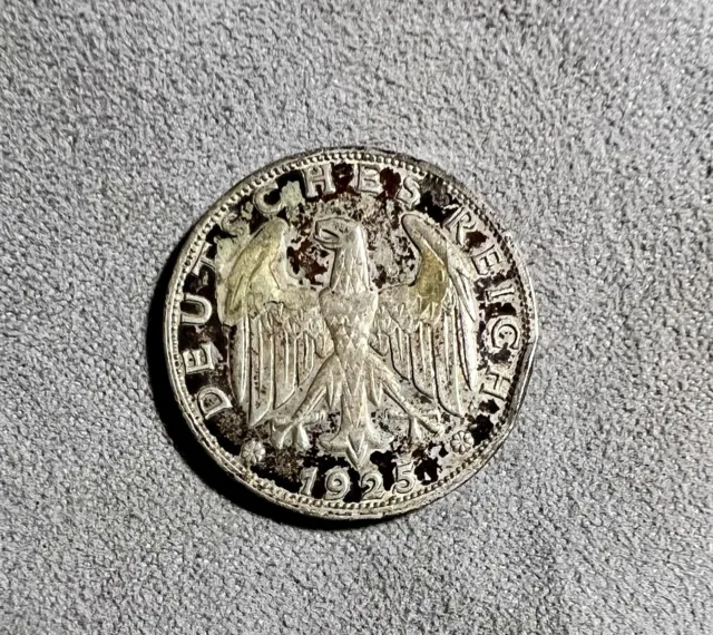 Germany 1 Reich Mark Silver 1925 mint mark F
