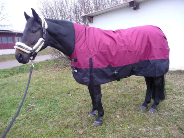 *1200 D. OUTDOORDECKE+HIGHNECK 60 gramm Füllung 175 cm Maroon-Schwarz