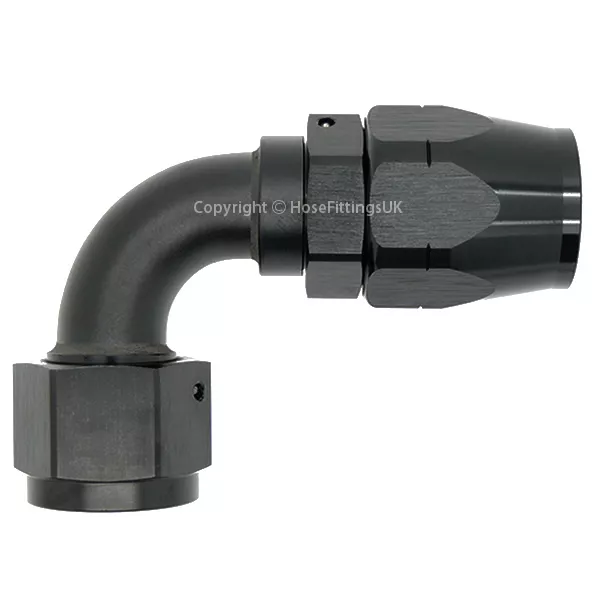 1/2 BSP BLACK 90 Degree Swivel to AN-10 Oil Cooler Mocal Braided Hose Fitting