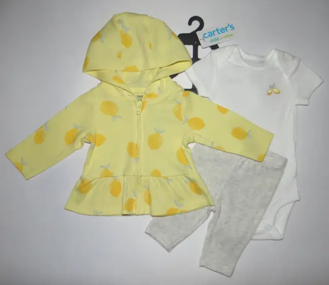 NWT, Baby girl clothes, Newborn, Carter's Child of Mine 3 piece cardigan set