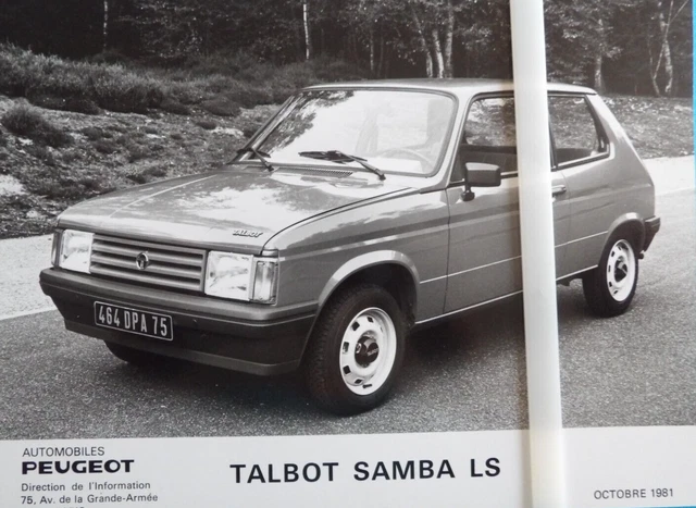 Photo A.019714 TALBOT SAMBA CABRIOLET 1982-1986 | UK