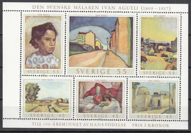 Schweden Block 1 postfrisch,100. Geburtstag von Ivan Agueli