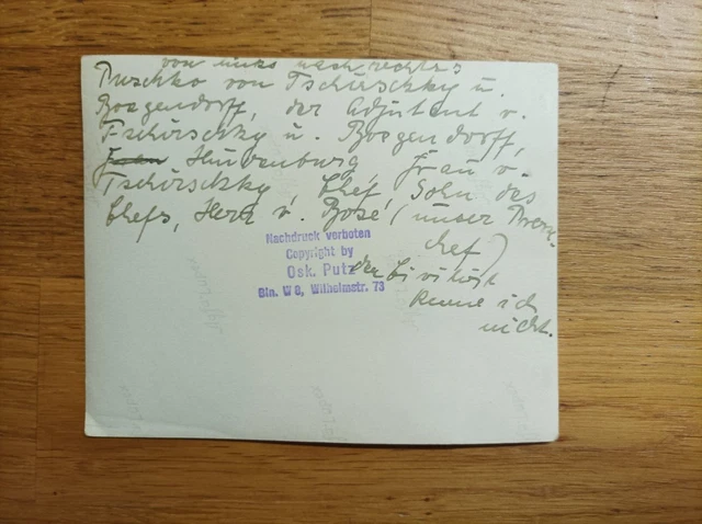 ORIG.FOTO, HINDENBURG, TSCHIRSCHKY und Bögendorff, Frau v. Tschirschky