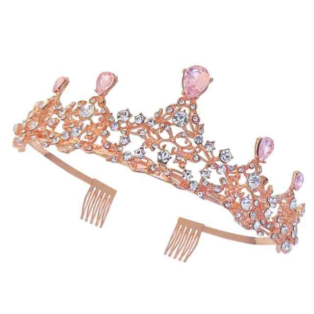 Stiara nuziale in oro rosa per gioielli per testa da sposa decorazione per capelli principessa