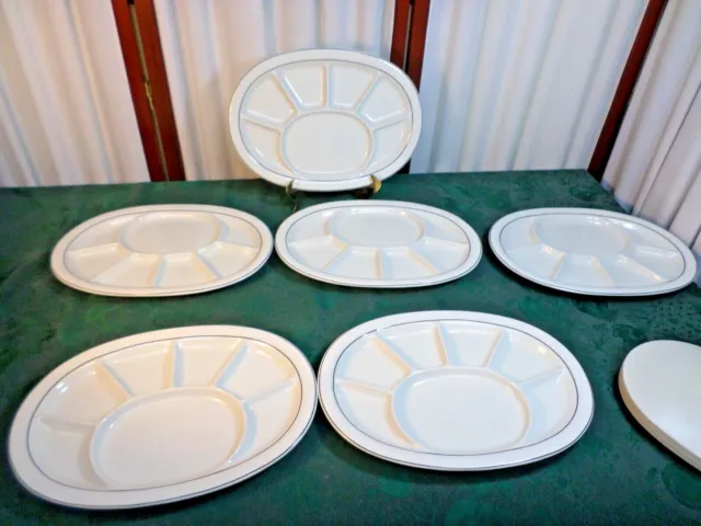 6 Beautiful Goebel Oeslauer Manufaktur Bavaria German Made Divided Oval Plates