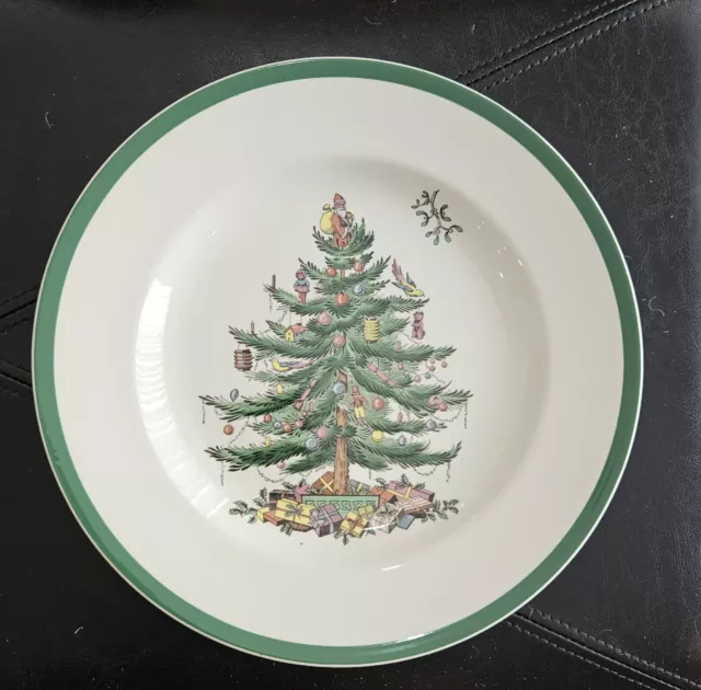 Spode Christmas Tree  Plates Green Trim 10.5"