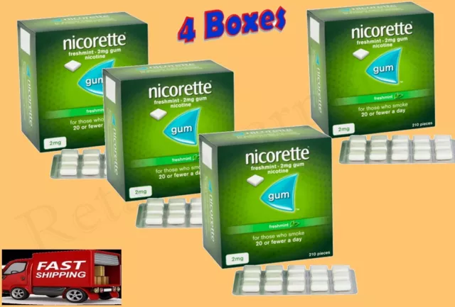 Nicorette Freshmint 2mg Gum 210 Pieces 4 Pack--Expiry 06-2025