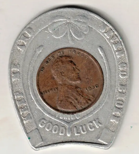 US 1930 Encased Good Luck Penny