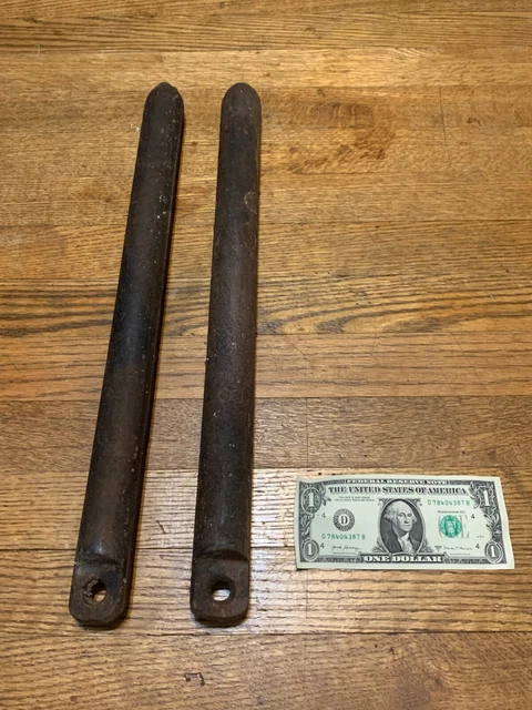 Lot of 2 Vintage Cast Iron Window Weights 19 inch