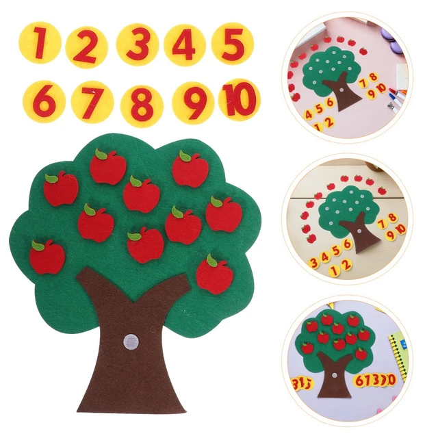 3 SETS FELT Apple Tree Math Toy - Numbers Tree Board - Addition ...