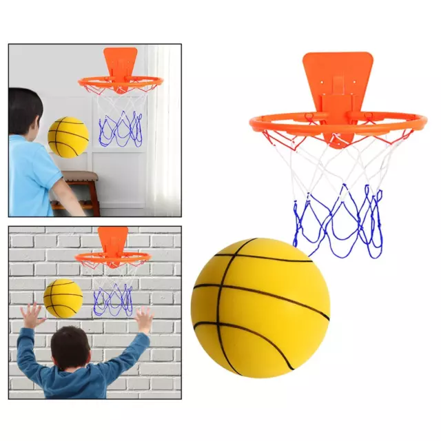 Silent Basketball with Hoop Indoor Training Ball Educational Patting Ball