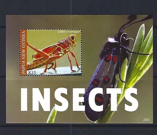 Papua New Guinea 2022 Insectes Miniature Feuille non Montés Excellent État ,MNH