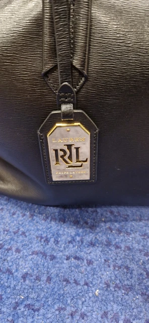 Ralph Lauren Large Black Real Leather 'Tate' City Tote Bag, Good Condition