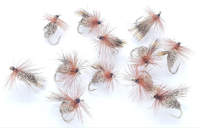 Confezione Da 6 Mosche Secche Nere Per Pesca Alla Trota, Misure A Scelta, Troutflies UK