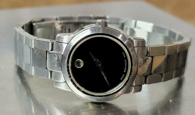 Movado 84 E4 1846 Orologio da Donna Quadrante Museo Nero Acciaio Inox