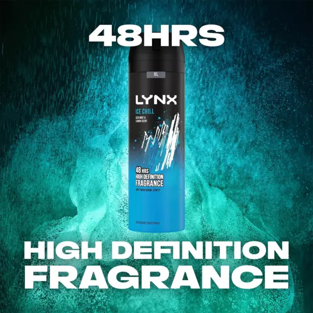 Lynx XL Ice Chill Körperspray Deo 48H Frisch Eis Minze & Zitronenduft 200ml, 18er-Pack 3