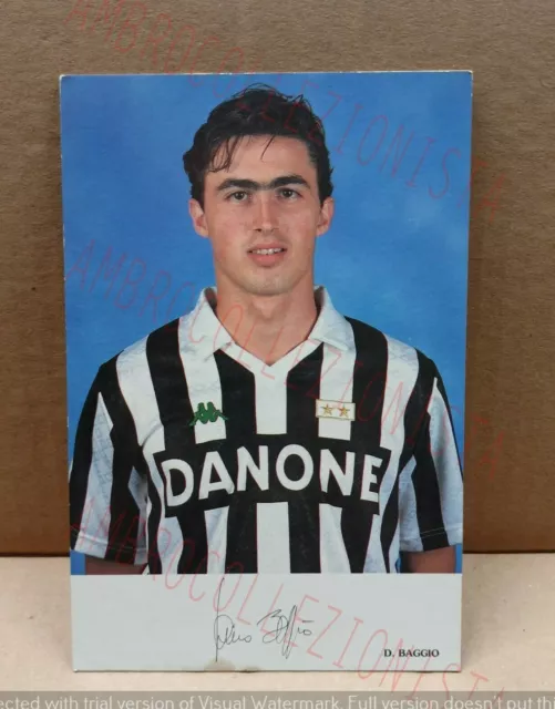 Cartolina Giocatore Juventus Anni '90 - Dino Baggio con Autografo (stampato)