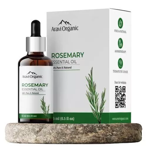 Aceite esencial de romero orgánico Aravi para el crecimiento del cabello,... 2