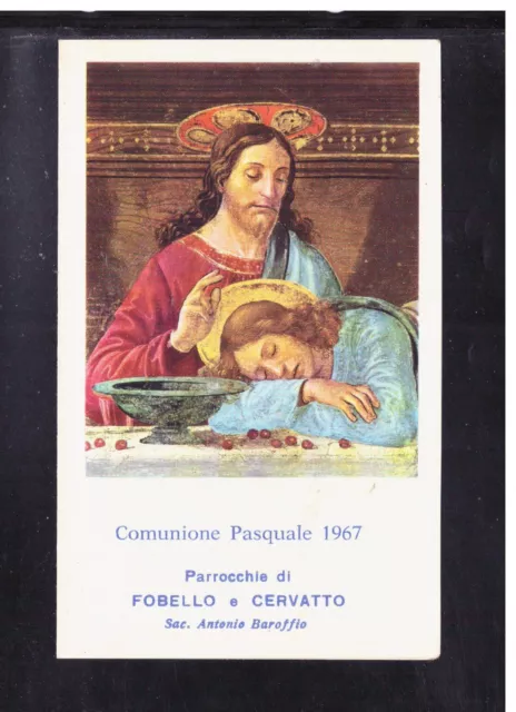 Santino Ricordo Comunione Pasquale 1967 Fobello Cervatto  SN204