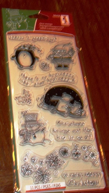 CLEAR ACRYLIC INKADINKADO STAMPS CHRISTMAS CHARACTERS ~ HUMOROUS wrk CTMH blk