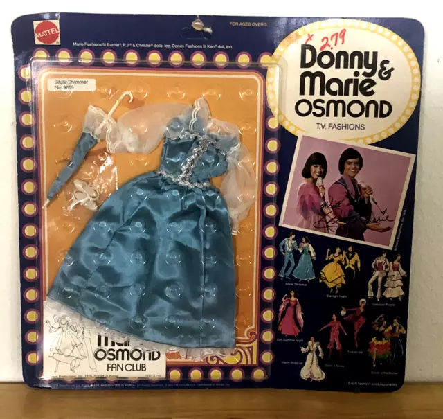 Vintage 1976 Moc Donny & Marie Osmond Silver Shimmer #9819 Tv Fashion Outfit