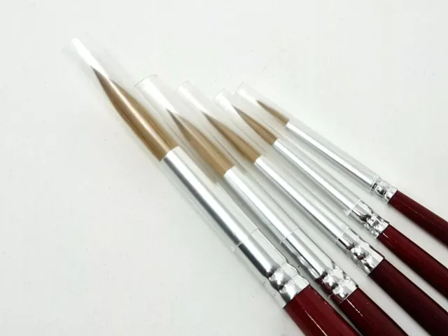 PACKS OF 10 WHITE SABLE ARTIST PAINT BRUSH SETS SIZE 0 2 4 6 WATERCOLOUR  ACRYLIC