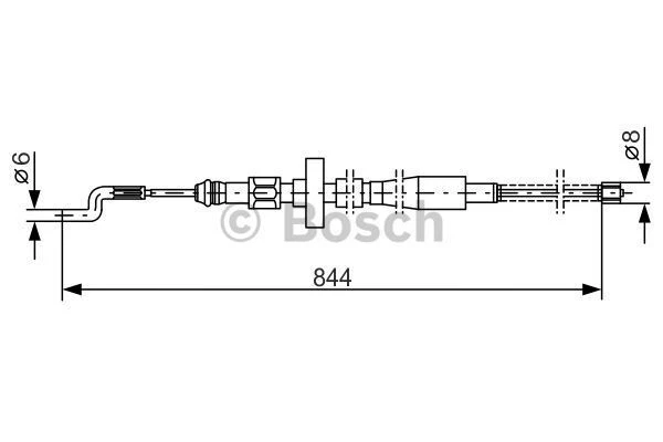 Cable De Freno Bosch 1987477071 - Para BMW Serie 5 E34 (Sedán Y Touring), Longitud 1755 Mm