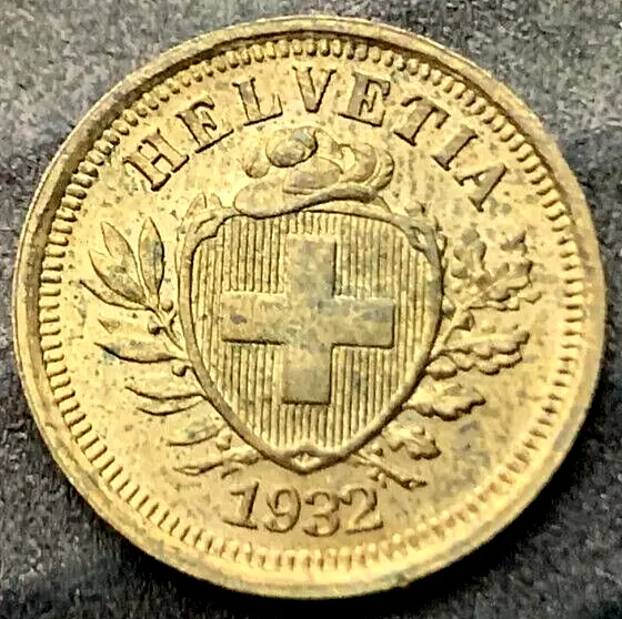 1932 Switzerland 1 Rappen Coin  BU UNC    Higher Grade World Coin     #P17