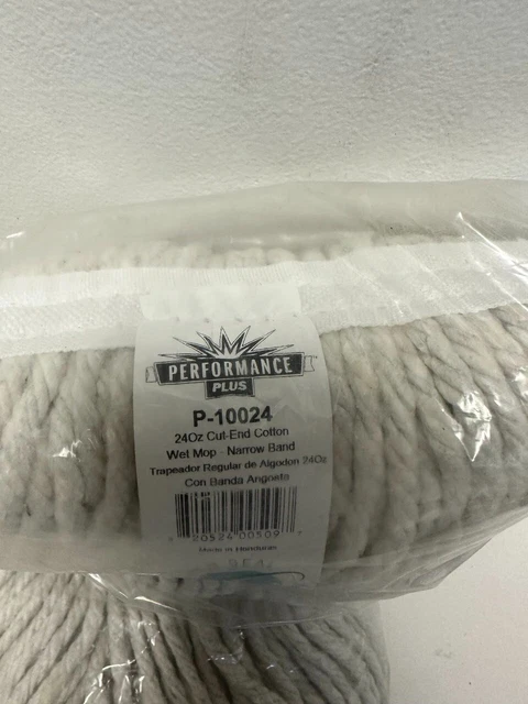 3 Performance Plus 24 oz Cut-End Cotton Wet Mop Heads P-10024
