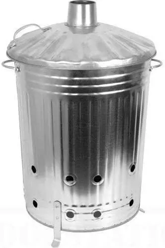 90 Litre Galvanised Incinerator Burining Fire Bin Garden Rubbish Burn Anything!